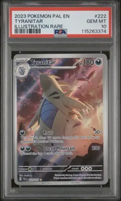 Pokemon Tyranitar Paldea Evolved Illustration Rare #222 PSA 10 Gem Mint - Image 1