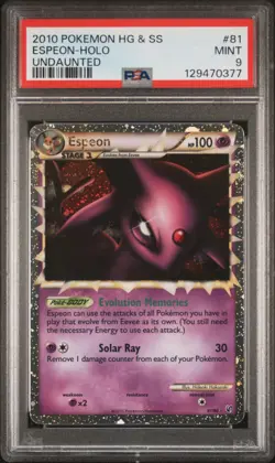 2010 POKEMON UNDAUNTED ESPEON PRIME #81 ULTRA RARE PSA 9 MINT #129470377 - Image 1