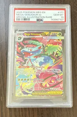 2025 Pokemon Mega Evolution SIR Mega Venusaur Ex #177 PSA 10 - Image 1