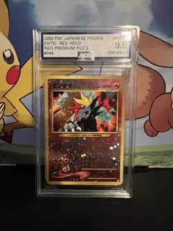 Pokemon 2000 Japanese Neo Promo 255 Entei Reverse Holo Graded AGS 9.5 Mint + - Image 1