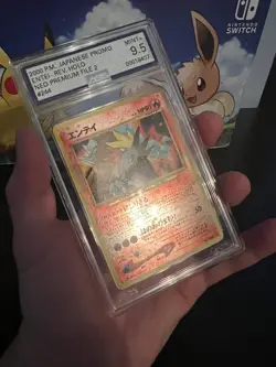 Pokemon 2000 Japanese Neo Promo 255 Entei Reverse Holo Graded AGS 9.5 Mint + - Image 5