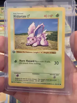 Pokemon Nidoran M 1st Edition Shadowless Base Set 55/102 NM - Image 1