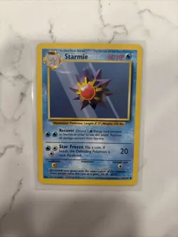 Vintage 1999 Pokemon TCG Starmie Base Set 64/102 Card Unlimited Uncommon NM - Image 1