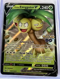 Alolan Exeggutor V 2022 Pokemon GO Sword Shield Promo SWSH225 Holo Foil Full Art - Image 1