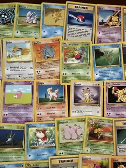 Lot of Vintage Pokemon TCG Base Set, Jungle, Fossil, 70 Cards! No Duplicates! - Image 4
