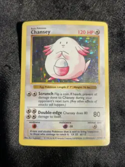 Chansey 3/102 Base Set Shadowless Holo Rare Vintage WOTC Pokemon Card - Image 1