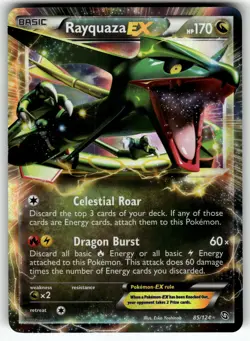 Rayquaza EX 85/124 Dragons Exalted NM Pokemon Card TCG - Image 1