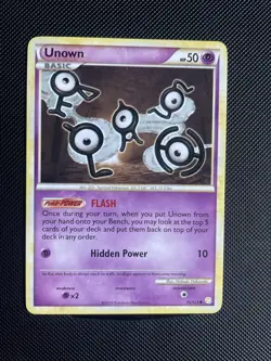 Unown 55/123 Heart Gold Soul Silver Pokemon Card Trading Card TCG NM - Image 1