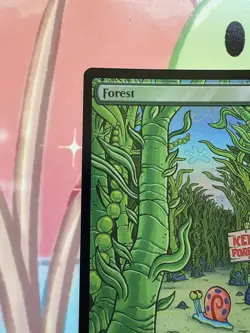 MTG Forest RAINBOW FOIL Secret Lair x SpongeBob 1943 NM - Image 2