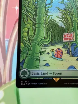 MTG Forest RAINBOW FOIL Secret Lair x SpongeBob 1943 NM - Image 5