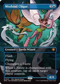 Mistbind Clique (Borderless) Lorwyn Eclipsed Special Guests - Near Mint Foil - Image 1