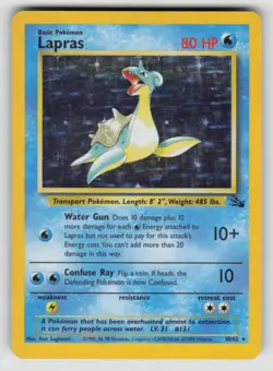 Lapras 10/62 Holo Rare Fossil Pokemon LP - Image 1