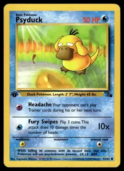Psyduck 53/62 Common Fossil Pokemon 1st Edition LP - Image 1