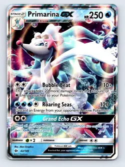 2017 Pokemon PRIMARINA GX 42/149 SM Base Set Holo - Image 1