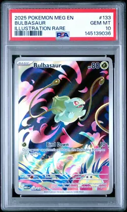 PSA 10 BULBASAUR 133/132 ILLUSTRATION RARE MEGA EVOLUTION POKEMON 🍃 - Image 1