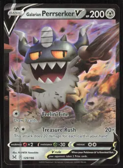 Pokemon TCG SWSH11: Lost Origin #129/196 Galarian Perrserker V NM - Image 1