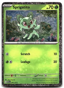 Pokemon Sprigatito Promo McDonald's Promos 2023 001/015 MP - Image 1
