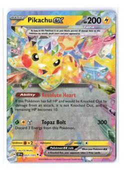 Pikachu ex Surging Sparks Ultra Rare Pokemon TCG 057/191 Scarlet & Violet - Image 1