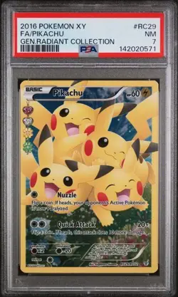 2016 POKEMON XY GENERATIONS RADIANT COLL #RC29 FULL ART/PIKACHU PSA 7 - Image 1