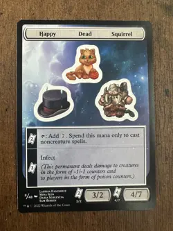 MTG Unfinity Sticker Sheet - Happy / Dead / Squirrel #008 Magic The Gathering - Image 1