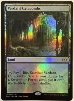 mtg magic verdant catacombs FOIL ENGLISH catacombes verdoyantes modern horizons - Image 1