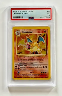 1999 Pokemon Game #4/102 Charizard Holo PSA 5 Fresh Grade - Image 1