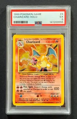 1999 Pokemon Game #4/102 Charizard Holo PSA 5 Fresh Grade - Image 2