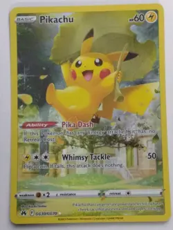 Pokemon TCG Pikachu GG30/GG70 Crown Zenith Galarian Gallery Ultra Rare Holo Eng… - Image 1