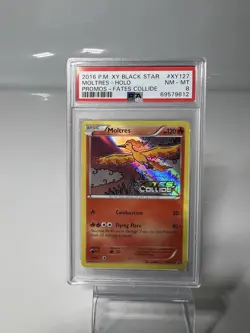 2016 POKEMON XY BLACK STAR PROMO FATES COLLIDE #XY127 MOLTRES-HOLO PSA 8 - Image 1