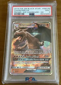 2019 POKEMON SM BLACK STAR PROMO #SM195 CHARIZARD GX PSA 9 - Image 1