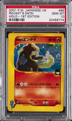 2001 POKEMON JPN VS 1ST ED #095 ROCKET'S ENTEI-HOLO PSA 10 - Image 1