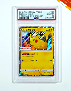 Pokemon PSA 10 Pikachu #242 Holo Sun & Moon Promos 2018 Japanese - Image 1