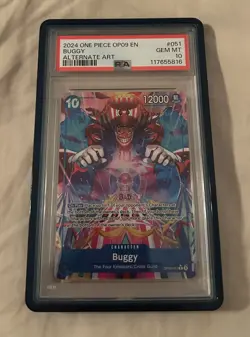 One Piece OP09-051 Emperors in the New World Buggy Alt Art PSA 10 - Image 1