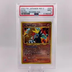 Entei #224 Neo 2 Reverse Holo Promo Rare Pokemon TCG Card Japanese PSA 9 MINT - Image 2
