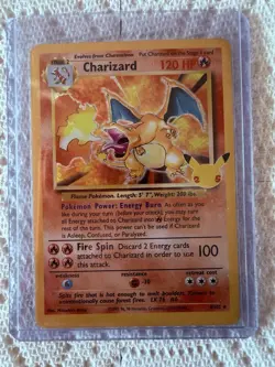 Pokemon TCG Charizard Holo Rare Card 25th Anniversary Edition 4/102 Near mint - Image 1