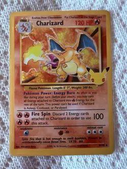 Pokemon TCG Charizard Holo Rare Card 25th Anniversary Edition 4/102 Near mint - Image 4