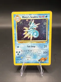 Pokemon TCG Misty's Seadra Holo Rare Card Gym Heroes 9/132 Prerelease - Image 1