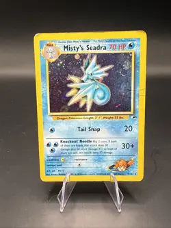 Pokemon TCG Misty's Seadra Holo Rare Card Gym Heroes 9/132 Prerelease - Image 2
