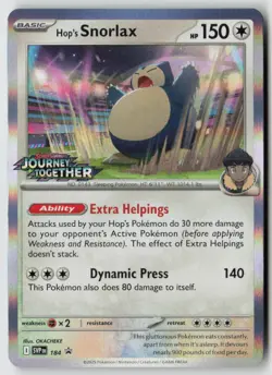 Hop's Snorlax - (Prerelease) 184 - SV: Scarlet & Violet Promo Cards Holo - PTCG - Image 1