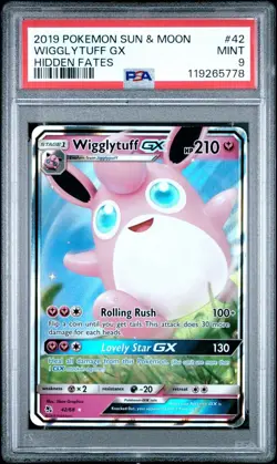 2019 Pokemon S&M Hidden Fates # 42 Wigglytuff GX PSA 9 Card MINT Trusted Seller! - Image 1