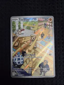 Pokemon Timburr 183/167 Twilight Masquerade Illustration Rare Full Art Holo - Image 1
