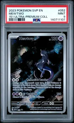 2023 POKEMON SVP EN-SV BLACK STAR PROMO 151 ULTRA-PREM COLL #052 MEWTWO PSA 9 - Image 1