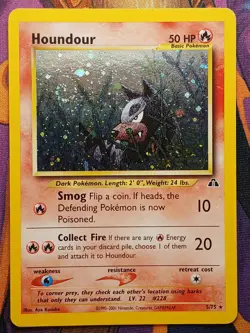 Houndour - 5/75 - Neo Discovery - Holo Rare - *SWIRL* - Unlimited - LP - Pokemon - Image 1