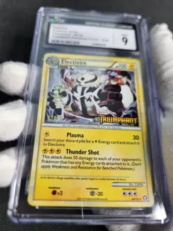 2010 Pokemon HGSS Triumphant Electivire Holo Staff Prerelease Promo #20 CGC 9 - Image 1