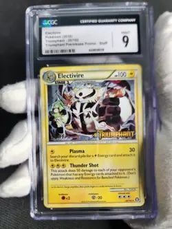 2010 Pokemon HGSS Triumphant Electivire Holo Staff Prerelease Promo #20 CGC 9 - Image 3