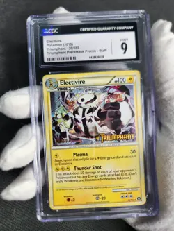 2010 Pokemon HGSS Triumphant Electivire Holo Staff Prerelease Promo #20 CGC 9 - Image 5