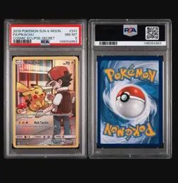POKEMON PIKACHU SECRET RARE 241/236 COSMIC ECLIPSE HOLO PSA 8 - Image 3