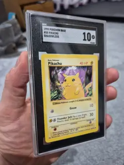 1999 Pokemon Pikachu Shadowless Yellow Cheeks SGC 10 GEM MINT - Image 2