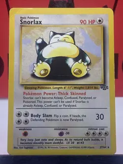 Snorlax 27/64 Jungle WOTC Pokemon TCG Regular Rare 1999 MP - Image 3