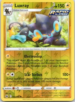 Luxray 043/159 R Crown Zenith Pokemon Reverse Holo Near Mint - Image 1